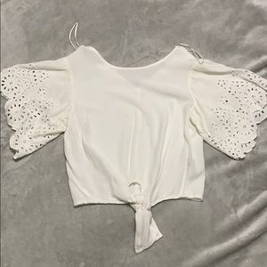 White Top with Detailing on Sleeve